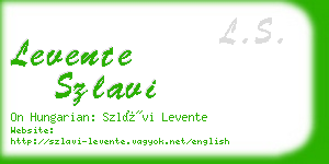 levente szlavi business card